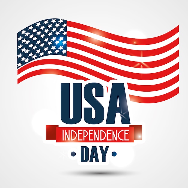 Dzień Niepodległości Z Flagą Usa