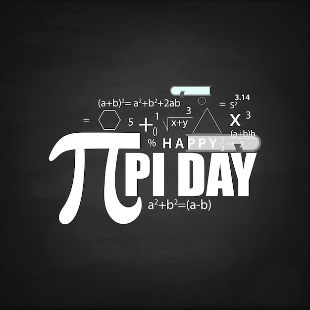 Plik wektorowy dzień pi 14 marca - świętowanie stałej matematycznej pi, międzynarodowe święto, wydarzenie kalendarzowe.