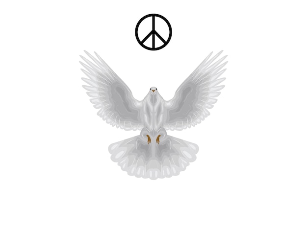 Plik wektorowy dzień pokoju gołąb nieba dzień miłości szczęśliwy element wektora rysunek ptak biały wiara miłość prostota