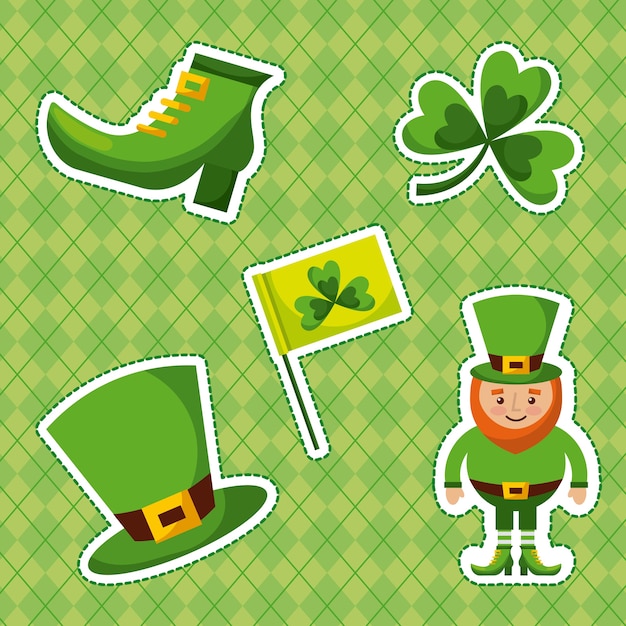 Dzień St Patricks Zestaw Ikon