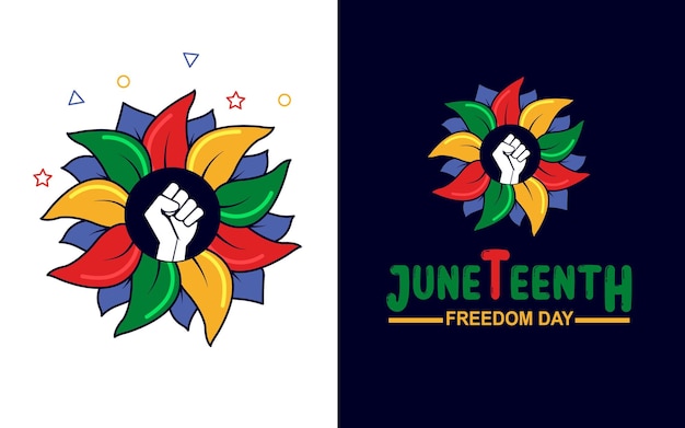 Plik wektorowy dzień wolności juneteenth dzień wolności lub dzień niepodległości logo tło ilustracja wektorowa kartki powitalnej