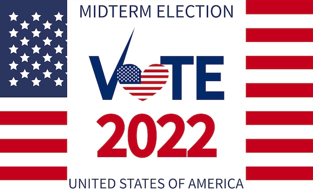 Dzień wyborów śródokresowych Głosuj 2022 USA projekt banera Polityczna kampania wyborcza