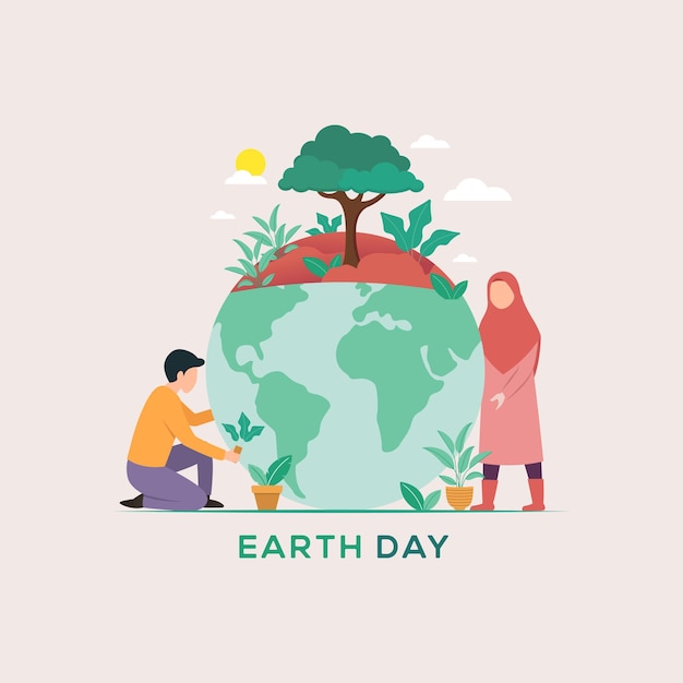 Dzień Ziemi Ekologiczny Koncepcja Ilustracji Wektorowych Dzień Ziemi Koncepcja Transparentu
