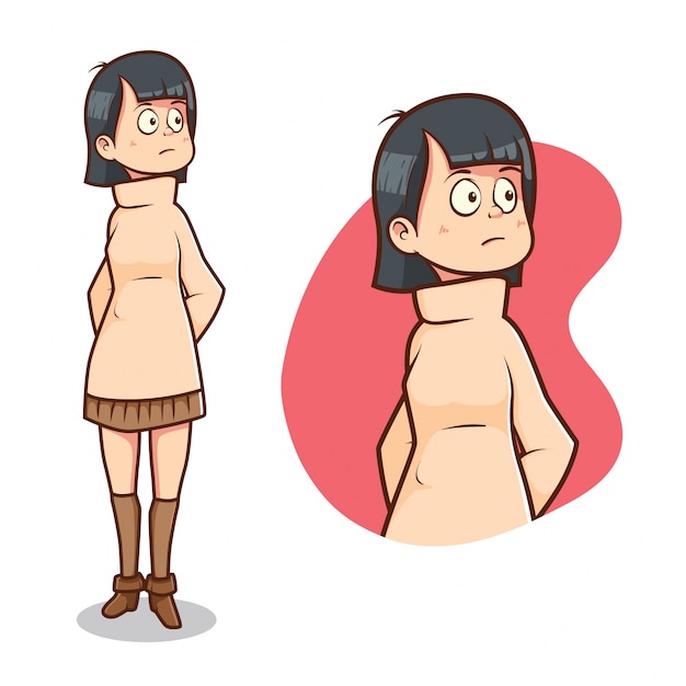 Dziewczyna Cartoon Character