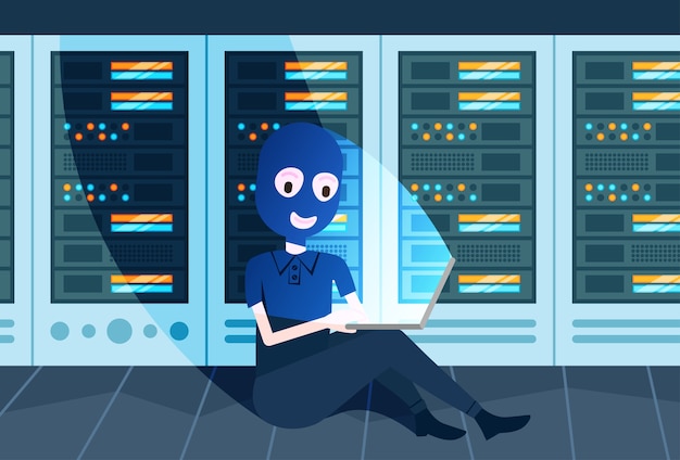 dziewczyna czarna maska hacker atak prywatność danych