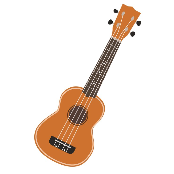 Wektor dziewczyna gra na ukulele wśród kwiatów ilustracja wektora bez szwu deseń