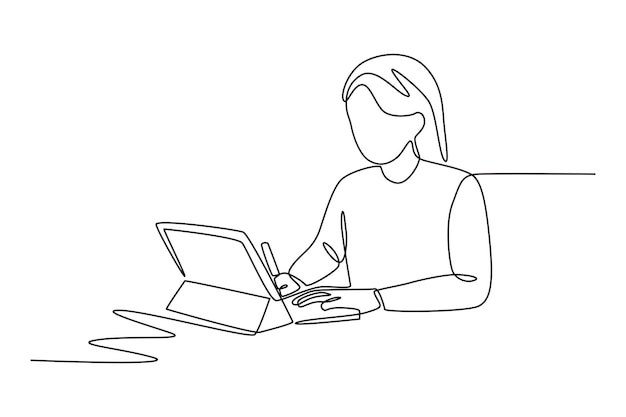Dziewczyna, która robi zadania domowe Koncepcja zadanie domowe rysunek online