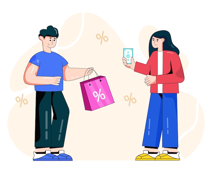 Wektor dziewczyna kupująca online płaska ilustracja zakupów online