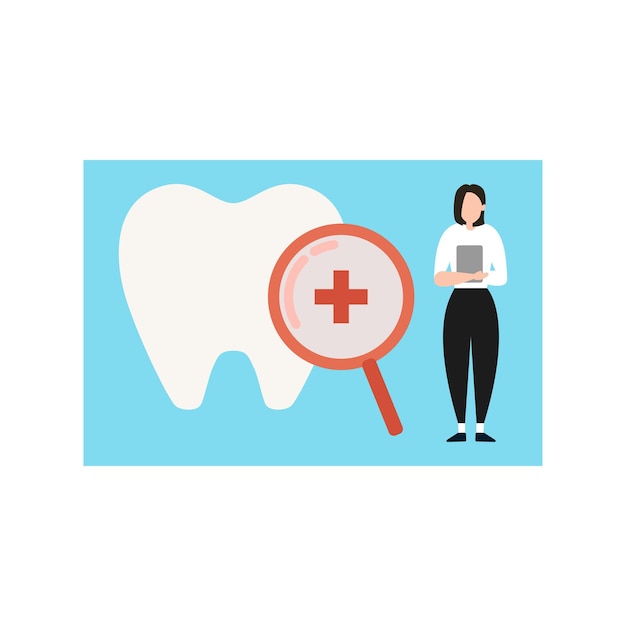 Plik wektorowy dziewczyna ma raport dentystyczny