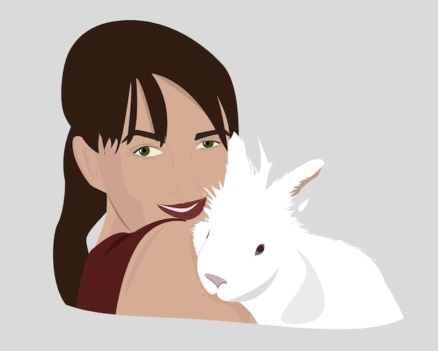 Dziewczyna trzyma królika.
