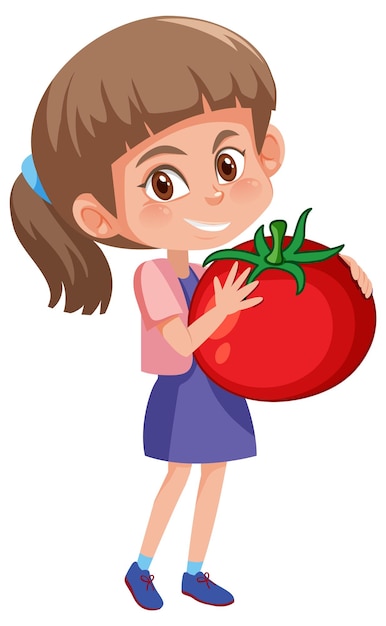 Plik wektorowy dziewczyna trzymająca owoce na białym tle
