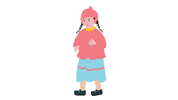 Plik wektorowy dziewczyna w zimowych ubraniach z wyłączoną ilustracją wektorową
