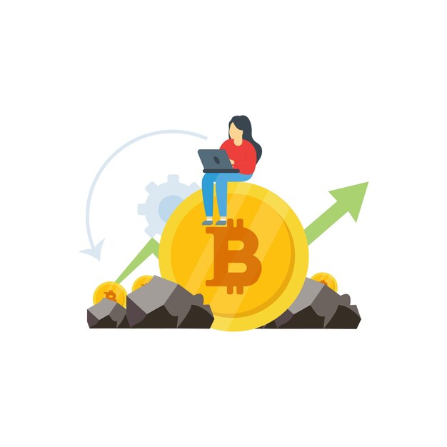 Dziewczyna wydobywa bitcoiny