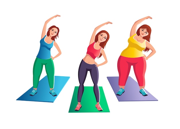 Dziewczyny wykonujące poranne ćwiczenia Dziewczęta wykonujące sporty wykonujące ćwiczenia fitness tańce sporty grupowe
