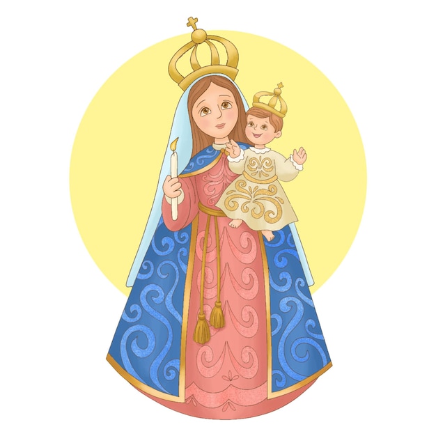 Dziewica Z Candelarii Trzymająca świecę I Dzieciątko Jezus