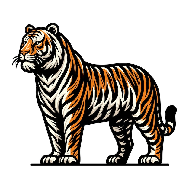 Dziki Tygrys Pełnomocny Ilustracja Wektorowa Zoologia Ilustracji Drapieżnik Zwierząt Projekt Dużego Kota