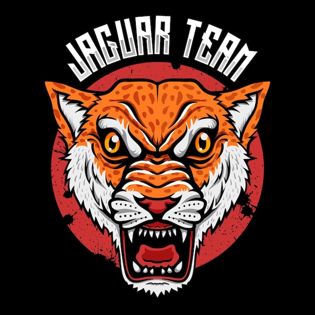 Dzikie Zwierzę Drapieżnik Głowa Jaguara Logo Ilustrator Esport