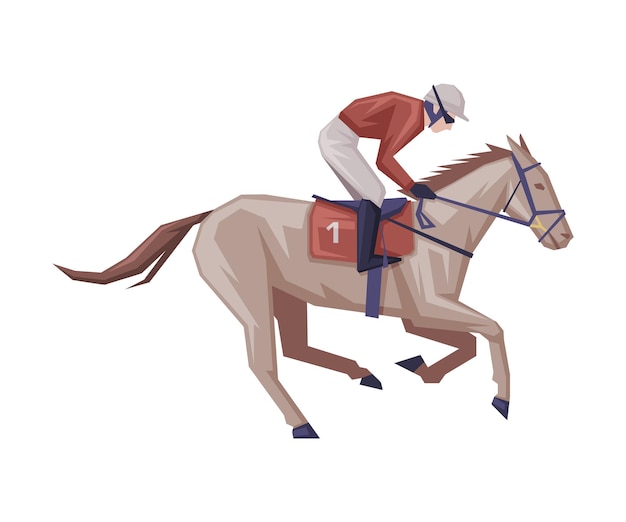 Dżokej galopujący na wyścigach konnych wyścigi konne wyścigi derby ilustracja wektorowa
