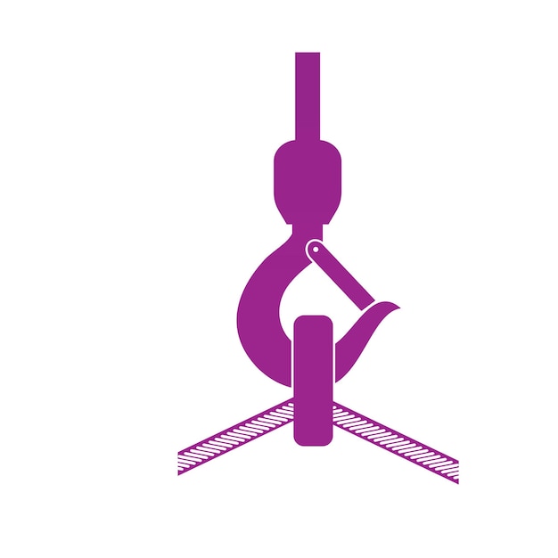 Dźwig Hak Logo Ikona Wektor Ilustracja Szablon Projektu