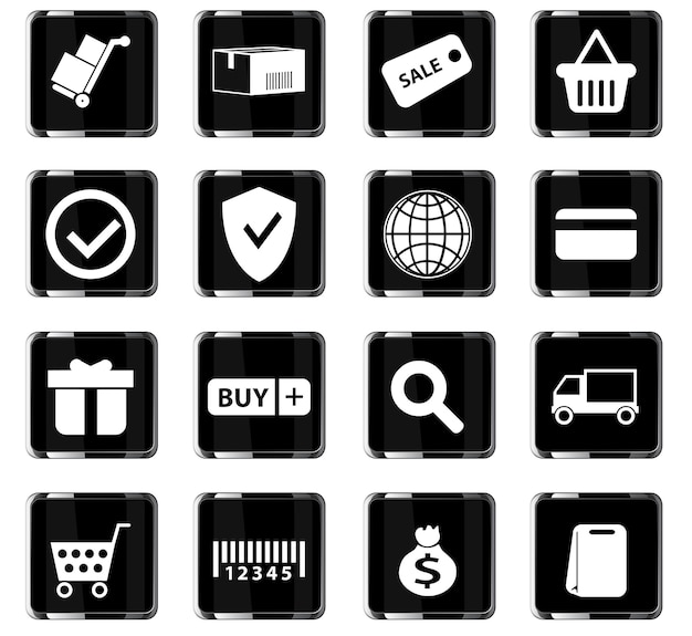 E-commerce wektorowe ikony do projektowania interfejsu użytkownika