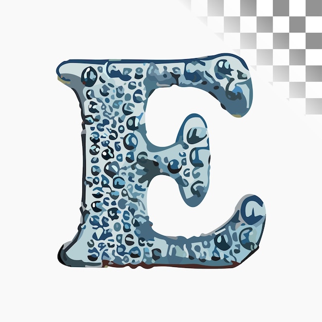 Plik wektorowy e design letter stylish font pęcherzyki wodne alfabet