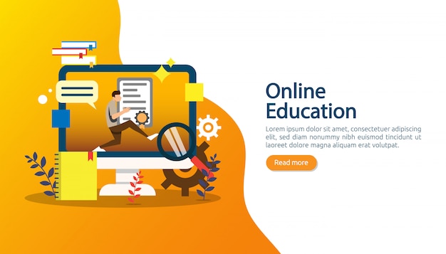 E-learning, E-book Lub Koncepcja Edukacji Online Dla Banerów