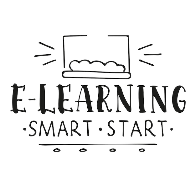Plik wektorowy e learning smart start lettering
