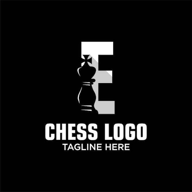 Plik wektorowy e letter king of chess logo design template inspiracja ilustracja wektorowa