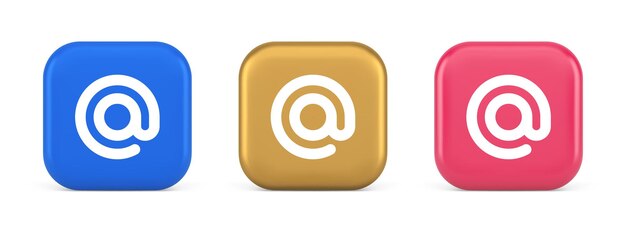 E-mail Adres Cyfrowy Symbol Przycisk Internet Czat Cyberspace Komunikacja 3d Realistyczne Ikony