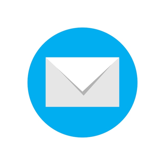 E-mail płaski wektor ikona. Ikona białej koperty.