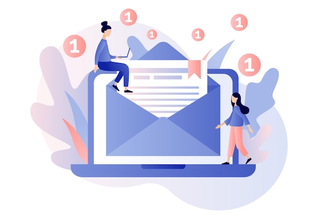 E-mail Usługa e-mail Marketing e-mail Nowoczesny płaski styl kreskówki Ilustracja wektorowa