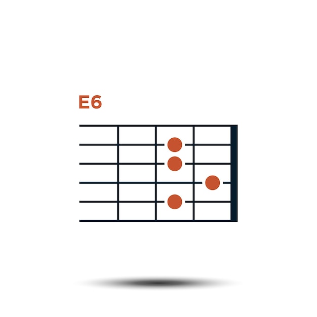 Plik wektorowy e6 podstawowy szablon wektora wykresu akordów gitary