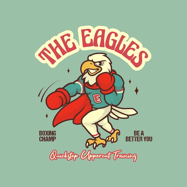 Eagle Boxing Logo Vintage I Retro Maskotka