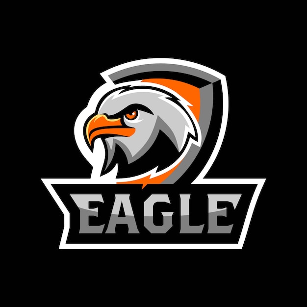 Eagle Falcon Head Face Esport Logo Zespół Do Gier Wektor Drużyny