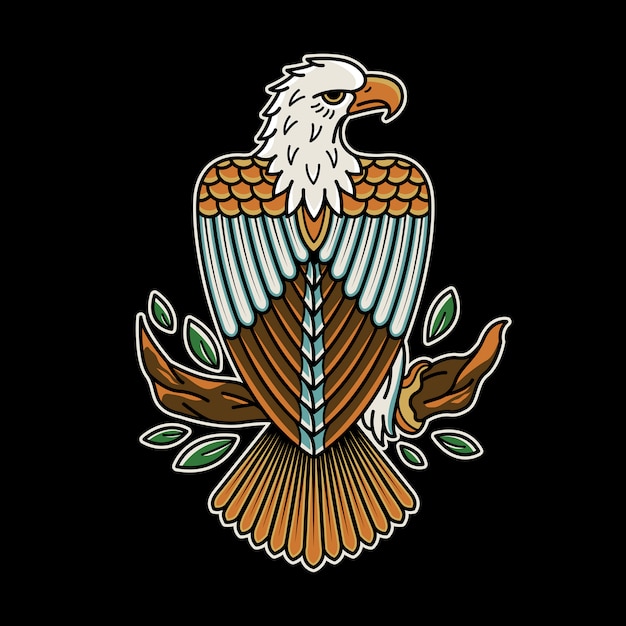 Plik wektorowy eagle vintage tattoo retro