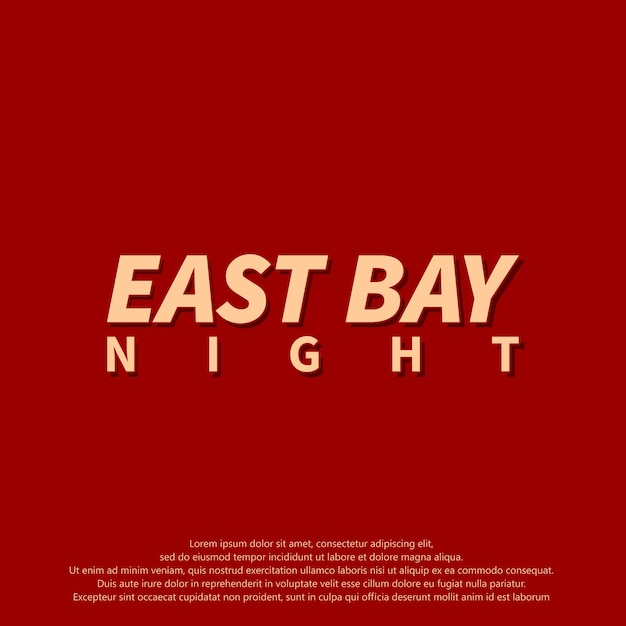 East Bay Night Kreatywny Projekt Efekt Tekstowy Lub Typografia