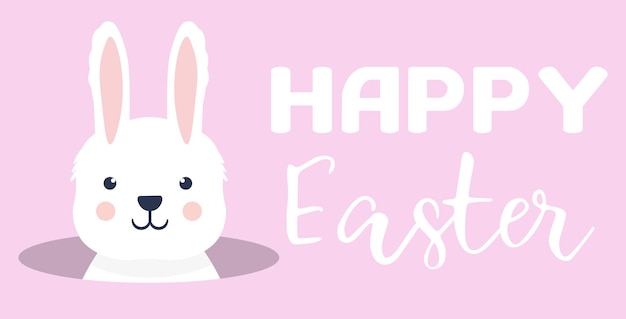 Easter Bunny.happy Easter Banner.vector Ilustracji