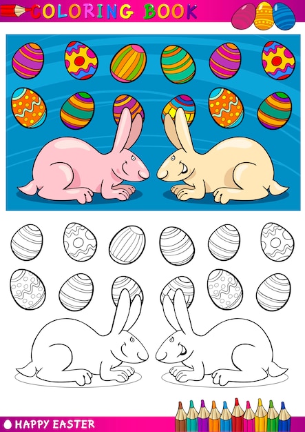 Easter Bunny Ilustracja Kreskówka Do Kolorowania