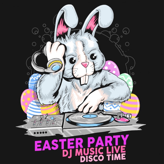 Easter Day Rabbit Dj Party