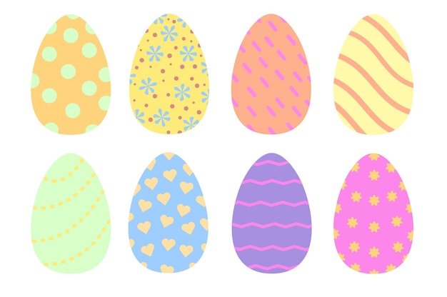 Plik wektorowy easter eggs wektor sztuka ilustracja wielkanoc clipart szczęśliwy pisanki płaska konstrukcja