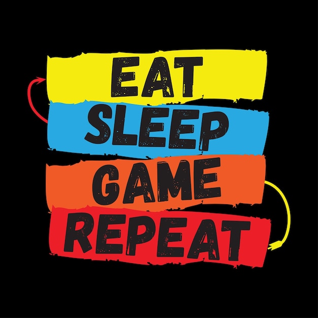 Eat Sleep Game Powtórz projekt koszulki