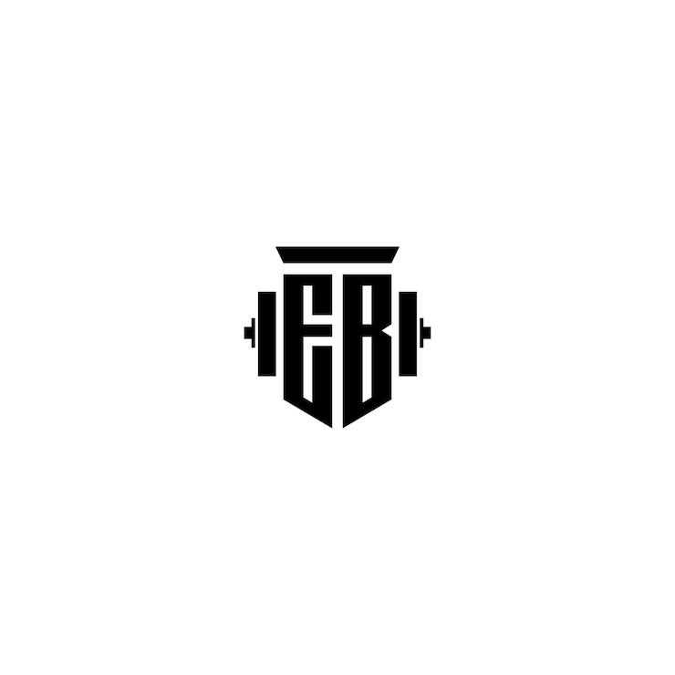 Wektor eb monogram logo projekt list tekst nazwa symbol monochromatyczne logotyp alfabet znak proste logo