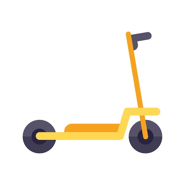 Ebike hulajnoga ikona płaski wektor Kopnięcie roweru Trotinette transport na białym tle