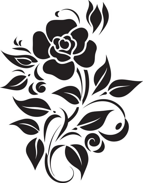 Plik wektorowy ebony floral artistry envisioned dark floral vector artshadowed floral symphony i noir floral vecto