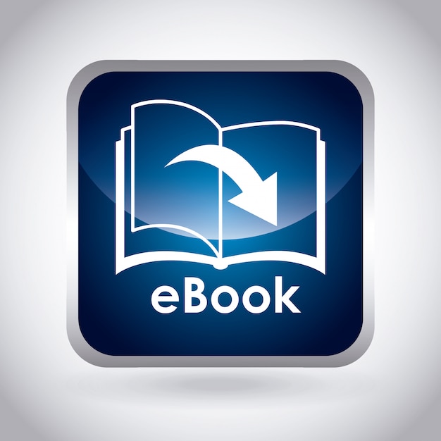 eBook projekt nad szarą tło wektoru ilustracją