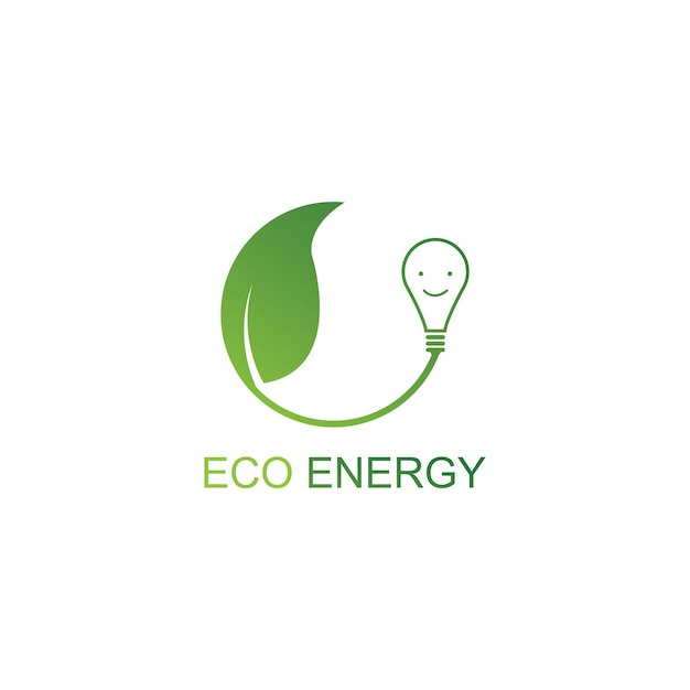 Eco Energia Logo Szablon Wektor Ikona Ilustracja Projekt