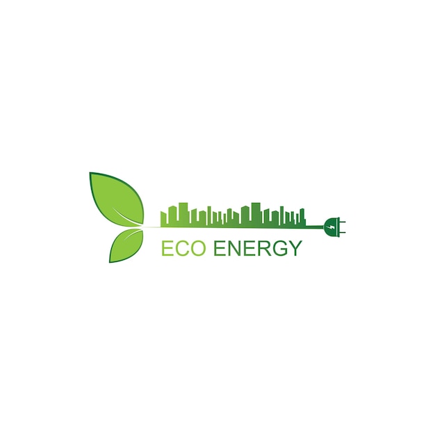 Eco Energia Logo Szablon Wektor Ikona Ilustracja Projekt