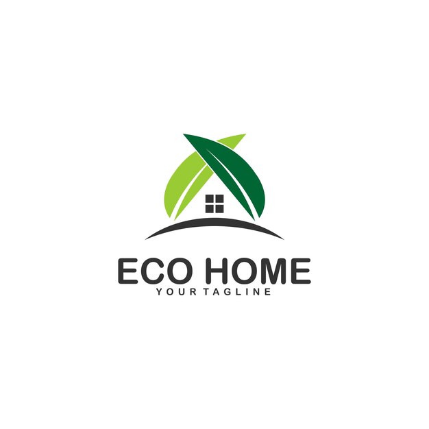 Eco Home Pozostawia Naturalne Logo Wektor