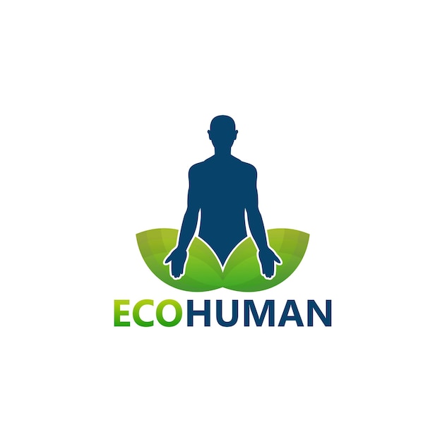 Eco Human Logo Szablon Wektor Projektu, Godło, Koncepcja Projektu, Kreatywny Symbol, Ikona