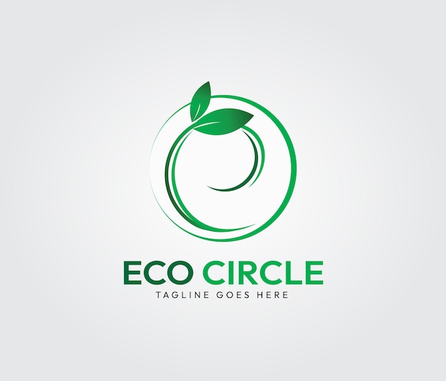 Eco koło biznes Logo szablon zielony liść koło wektor Logo